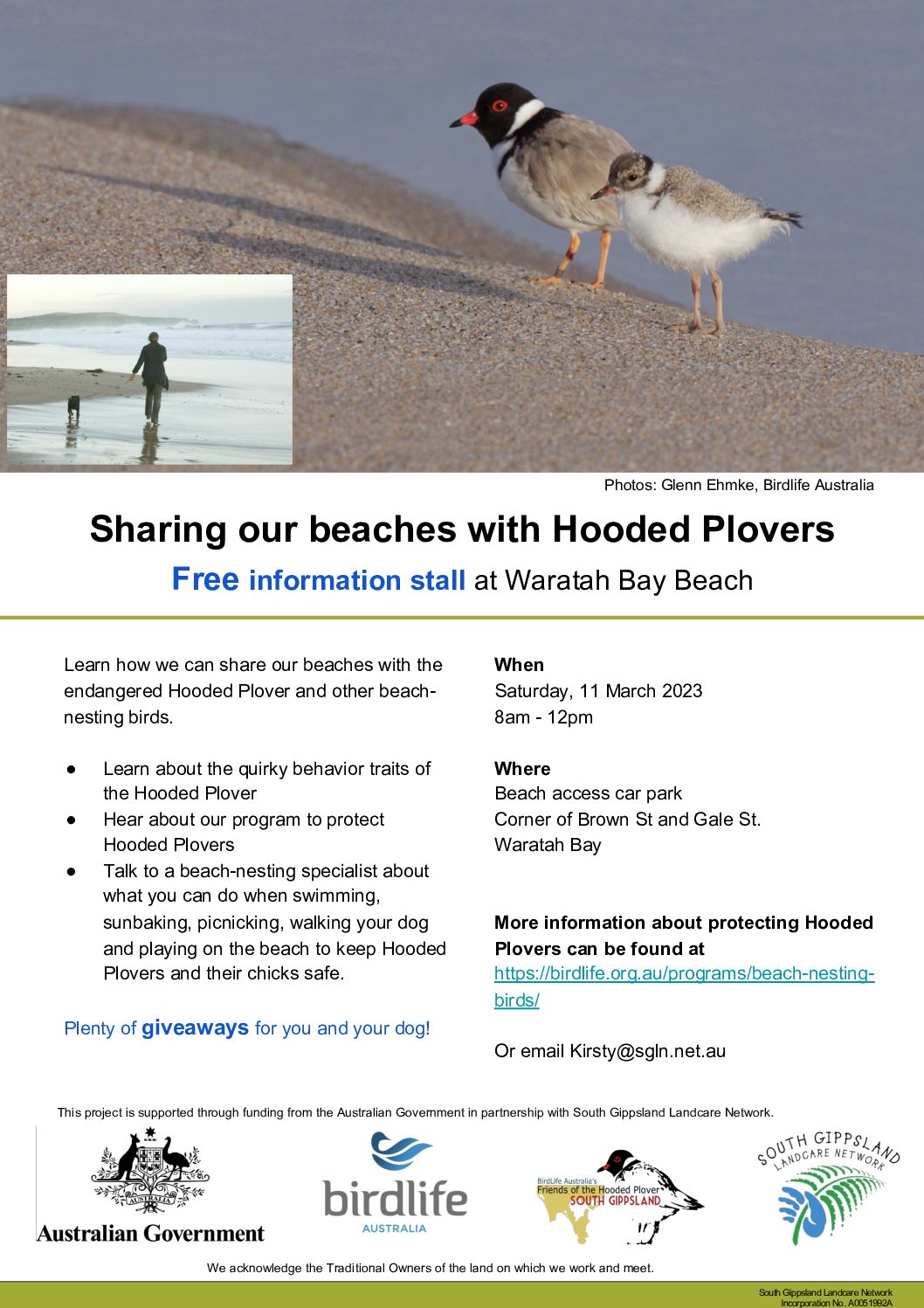 Sharing our beaches with Hooded Plovers Information Stall South